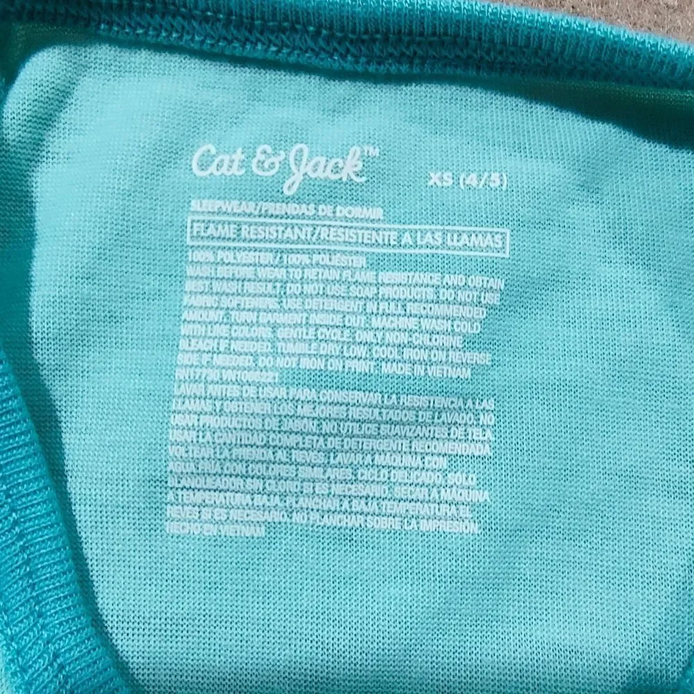 Cat & Jack Teal Tie-Dye Kids Pajama Set -B